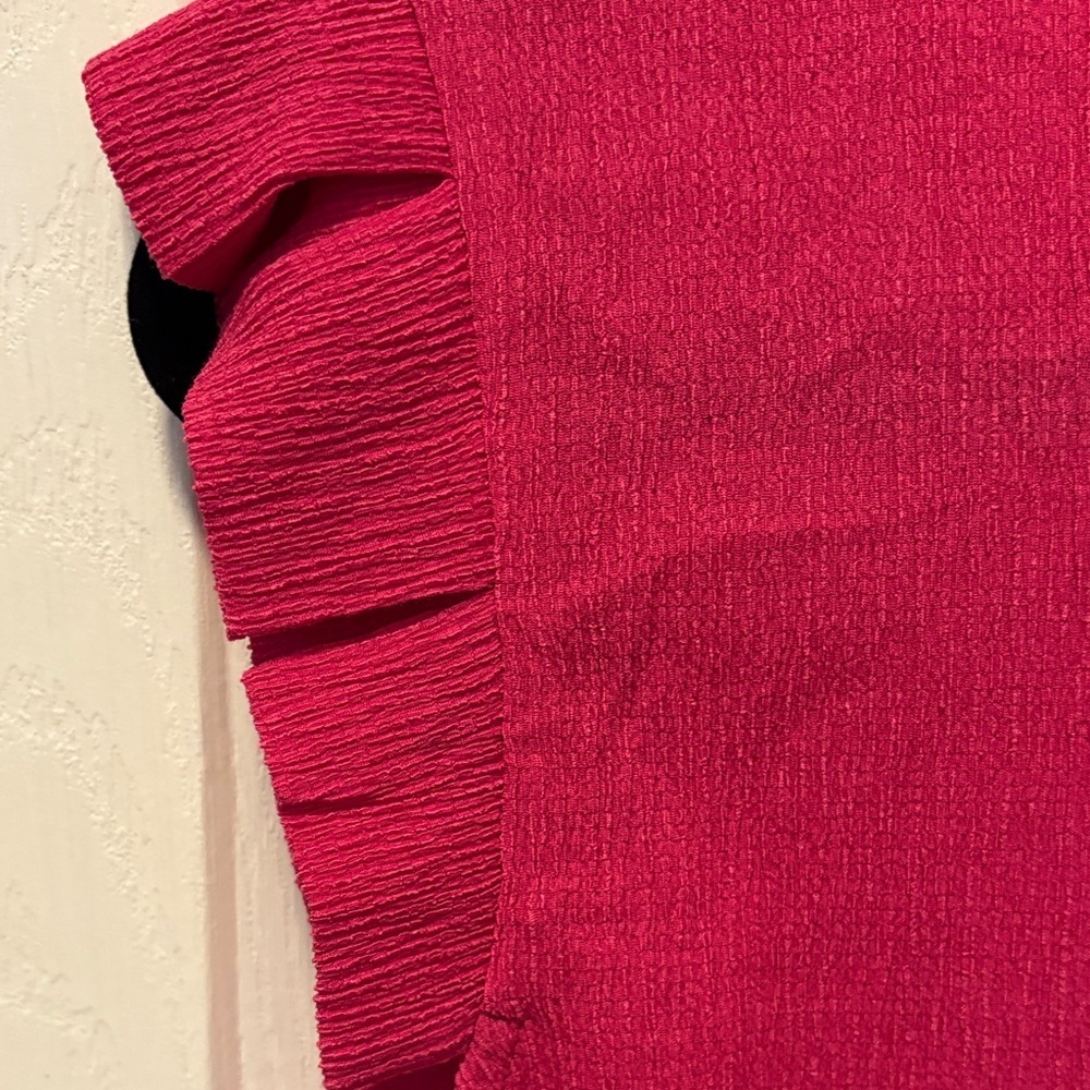 Fuchsia Ruffled Sleeve Tank Top - Picture 4 of 5